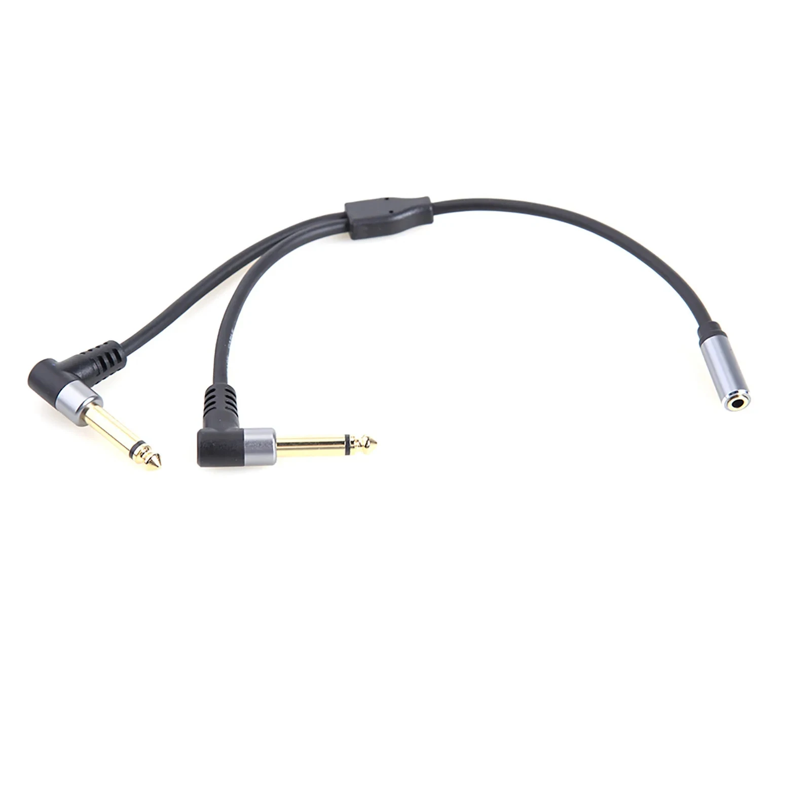 Hoge Kwaliteit 1/4 Inch 3.5Mm Trs Naar Dubbele 6.35Mm Jack Audio Kabel 6.5 1 Tot 2 Y Splitter Verlengsnoer Voor Hoofdtelefoon Mixer Luidspreker