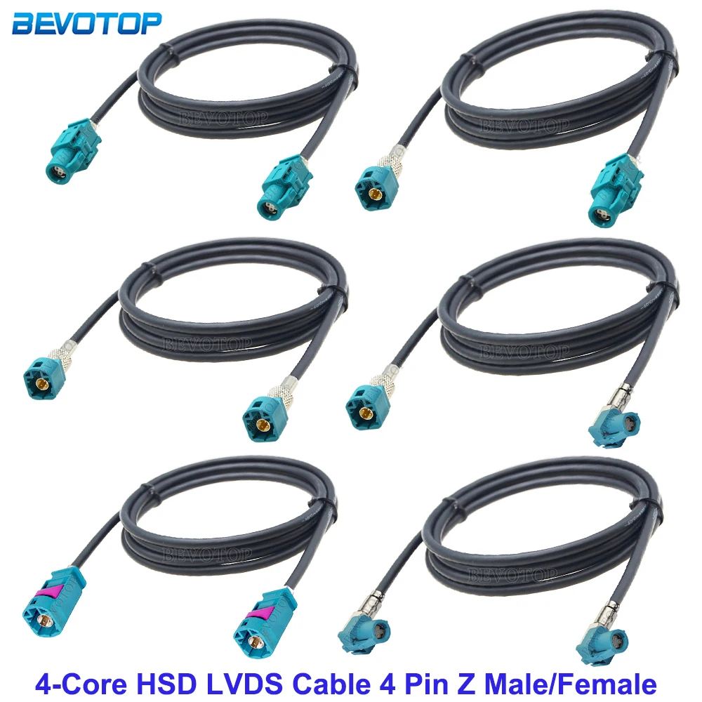 1Pcs HSD Cable USB Electric Wire Cable 4 Pin Code Z HSD LVDS Male to Z Female Connector 4-Cores Cable for Benz BMW Audi Tesla VW