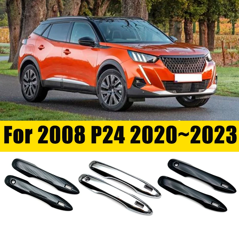 

For Peugeot 2008 P24 MK2 2023 2022 2021 2020 Anti-scratch Car Door External Handle bowl sticker Cover Trim Car Accessories