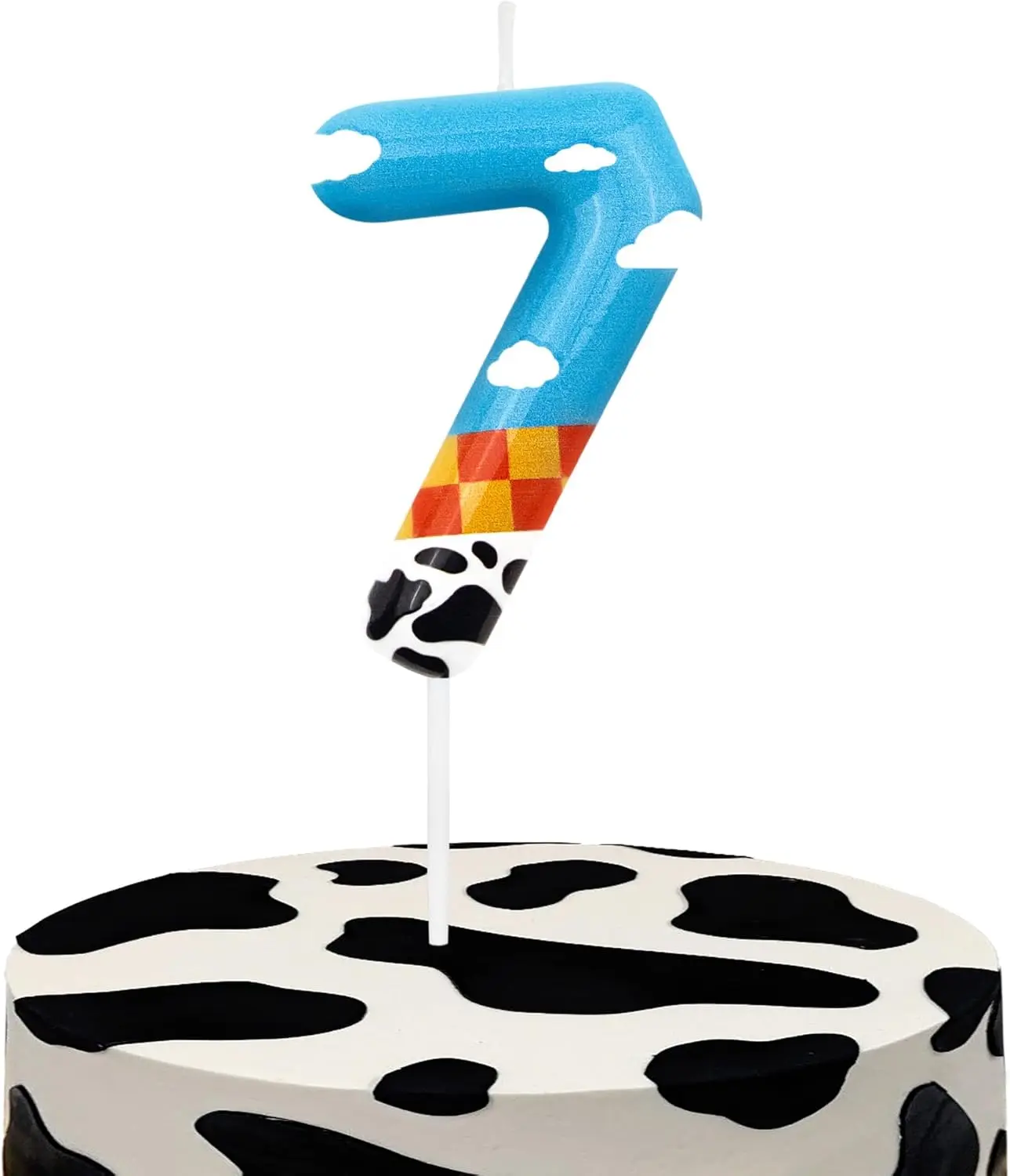 blue Inspire GameThemed Birthday Candles, Number 6 Paw Print Birthday Party Supplies, 2.76 inch Paw Cake Topper Decoration