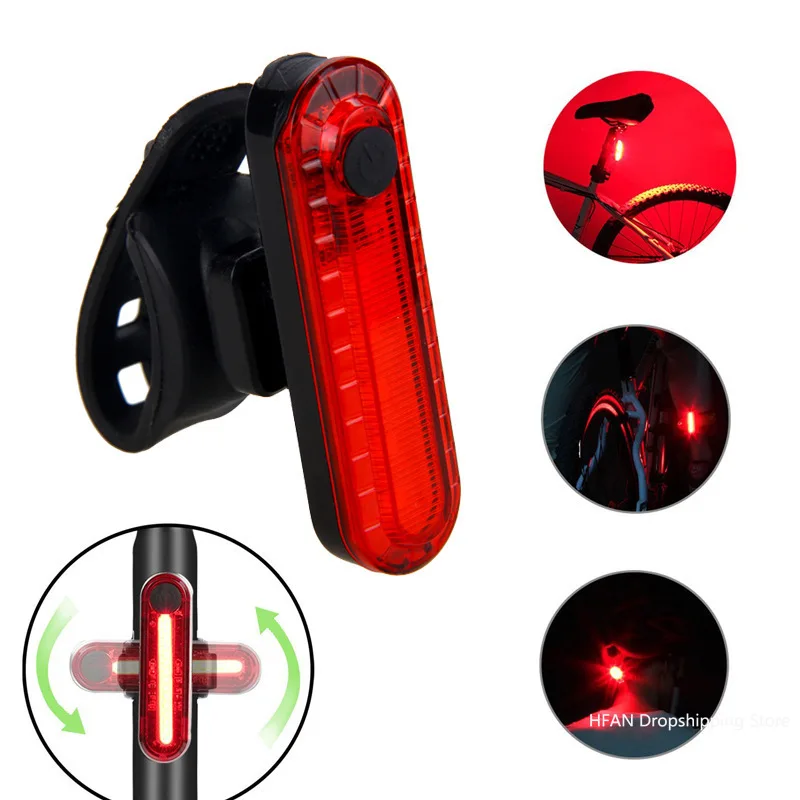 Rear Bike Tail Light USB Rechargeable Red Ultra Bright Taillights Fit On Any Bicycle/Helmet Easy to Install for Cycling Safety