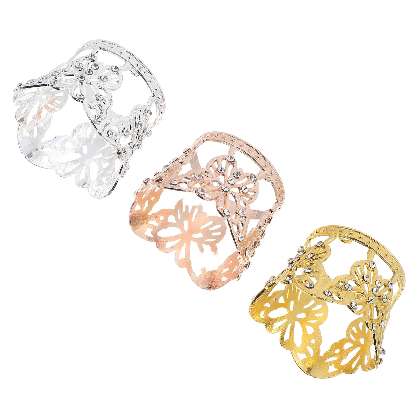 

3Pcs Mini Alloy Rhinestone Butterfly Crown Cake Toppers Elegant Wedding Birthday Bouquet Decorations Versatile Cake Cupcake