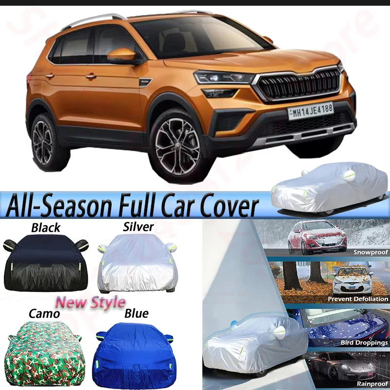 

Full All-season Car Cover Windproof SUV Outdoor Anti-UV Sun Shade Rain Snow Dust Protect Cover For Skoda Kushaq 2020-2025