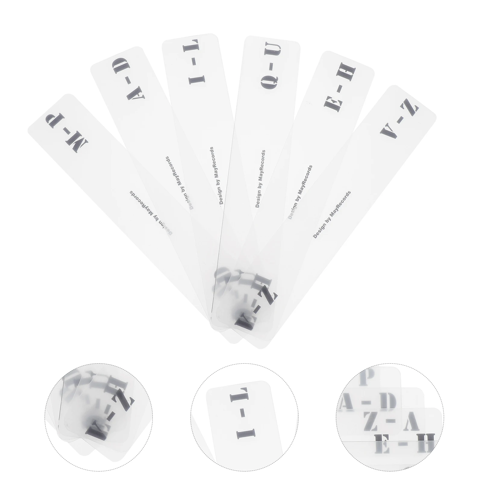 

6Pcs Record Divider Classification Label Horizontal Clear Acrylic Letter Organizer for Vinyl Storage Record Dividers