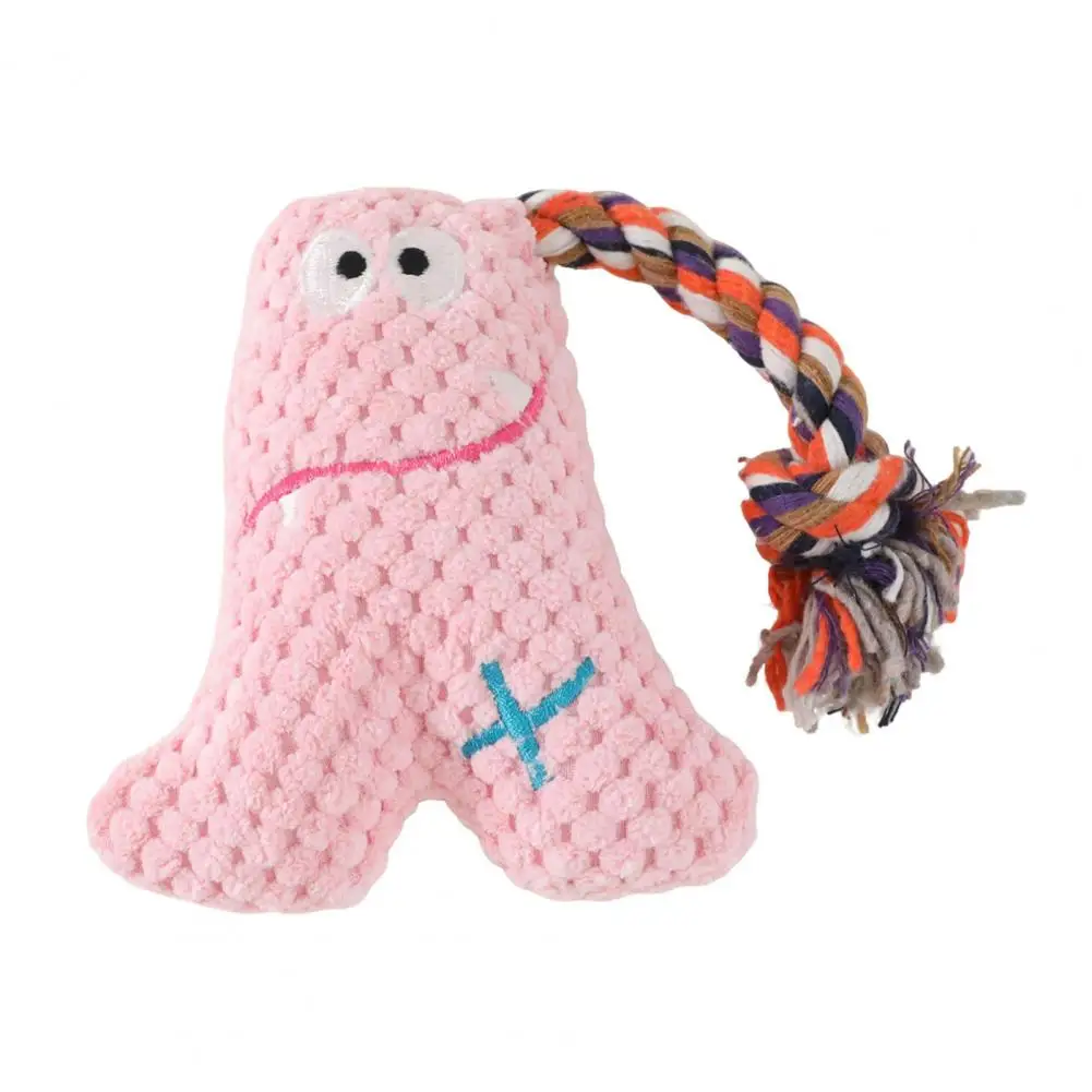 Juguete suave para mascotas, juguete duradero de pana para perros, juguete para masticar para perros de pana duradero con chirriador, cuerda colorida para perros pequeños y medianos