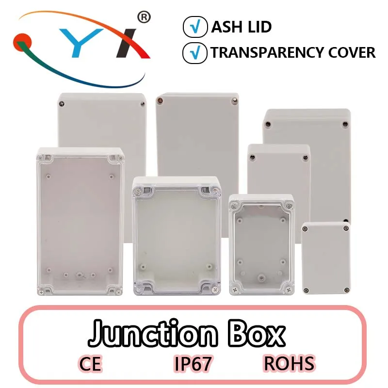 

F-type Gray/Transparent Cover Waterproof Box Outdoor Monitoring Box Outdoor Waterproof Junction Box ABS Plastic Terminal Box