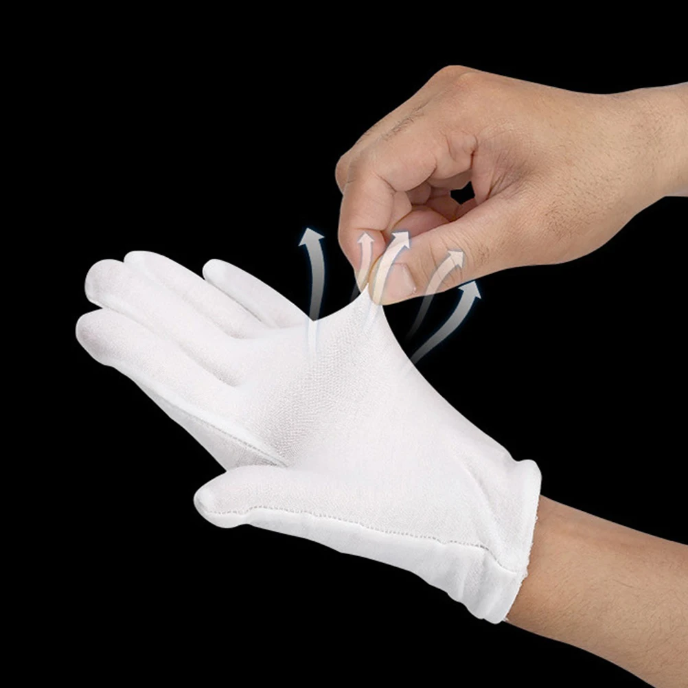 

20 Pair Pan Beads Thickened Labor Protection Gloves Work White Cotton Protective