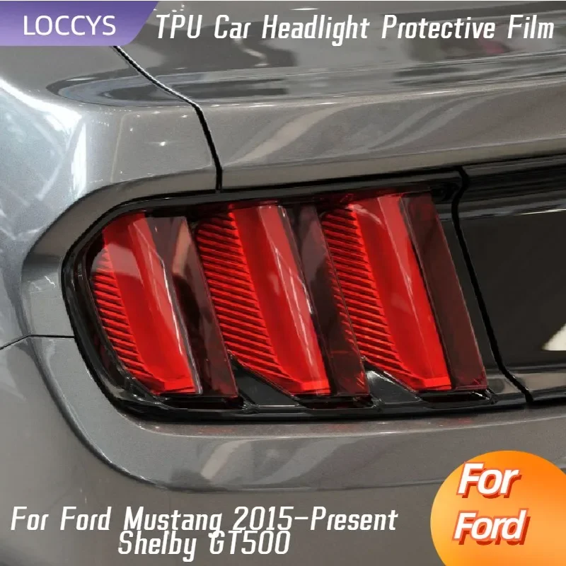

Car Headlight Taillight Protection Tint Film Smoke Black Transparent TPU Sticker For Ford Mustang 2015-Present Shelby GT500