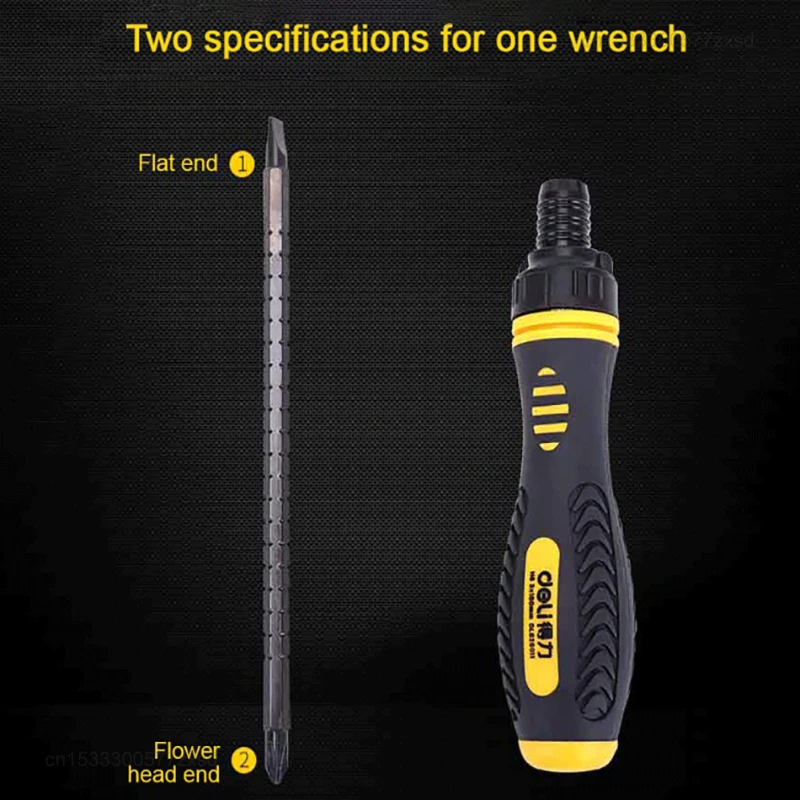 New Xiaomi DELI Phillips Slotted Dual Purpose Scalable Ratchet Screwdrivers Magnetic Tip Precision Household Repair Hand Tools