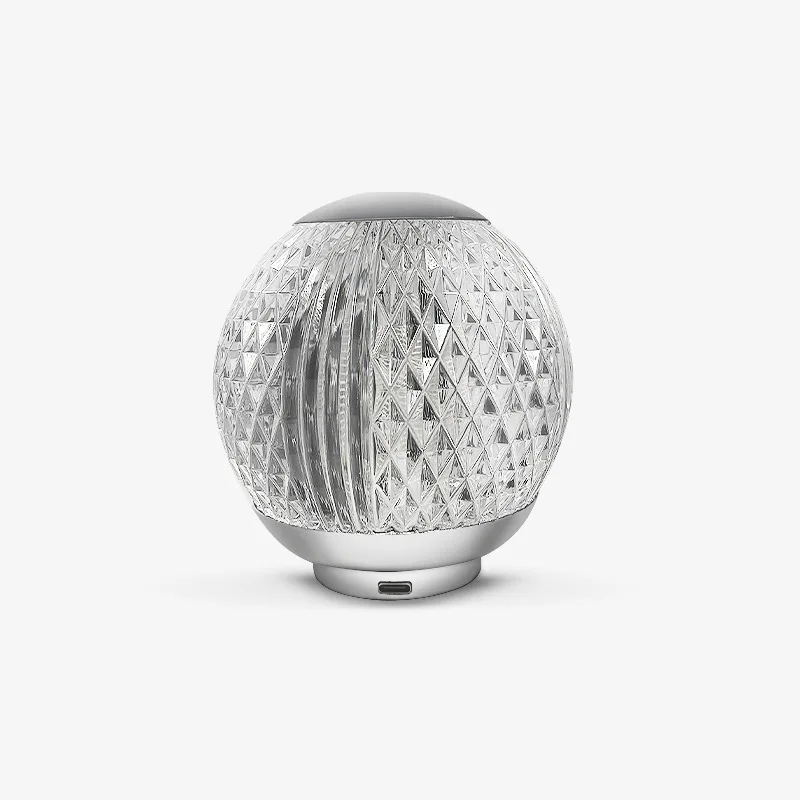 

3 Color Spherical Rechargeable Crystal Lamp Bedroom Decorative Lamp Modern Simple Bar Atmosphere Light Luxury Small Night Light