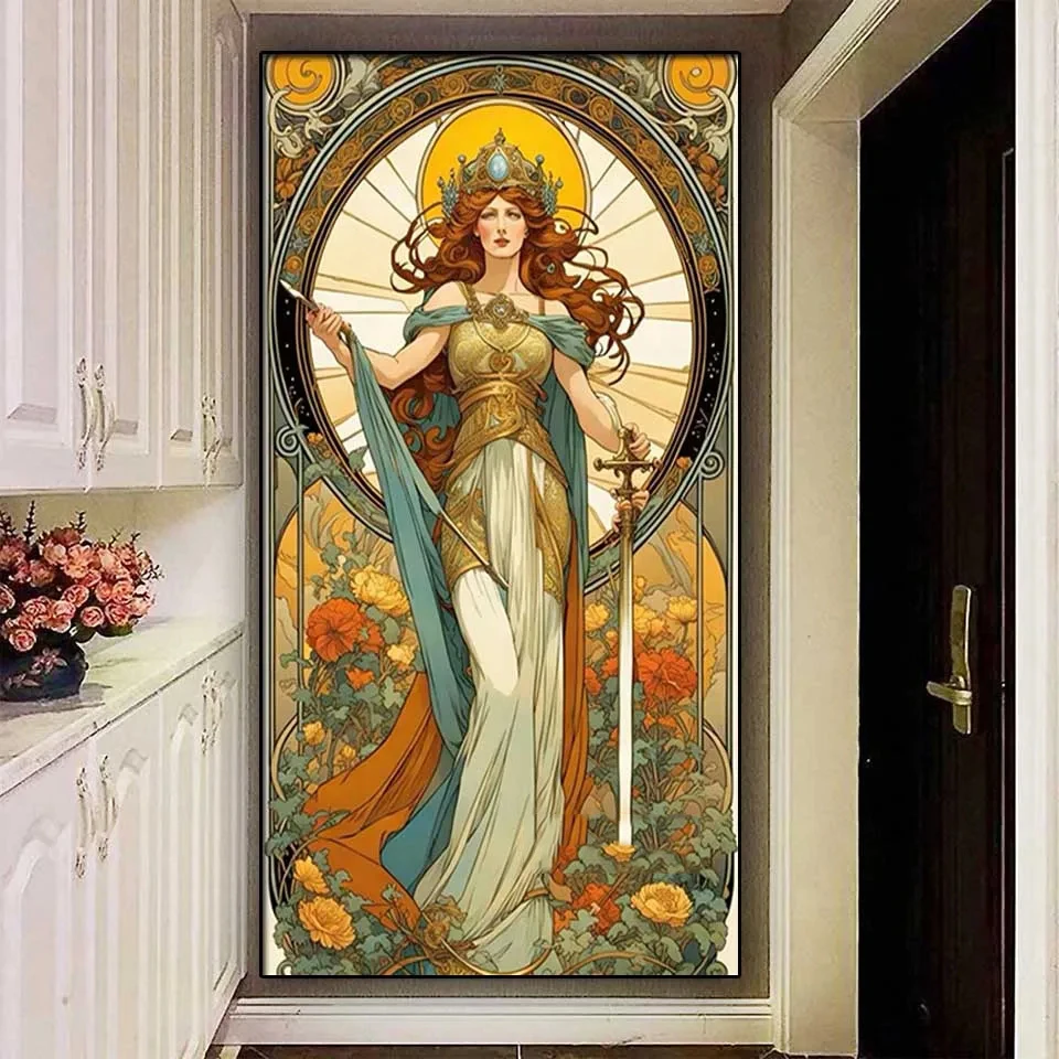 Queen of Swords diamond painting new 2024 Full Square Round Diy Diamond Mosaic Jewelry cross stitch Europe goddess Home Decor