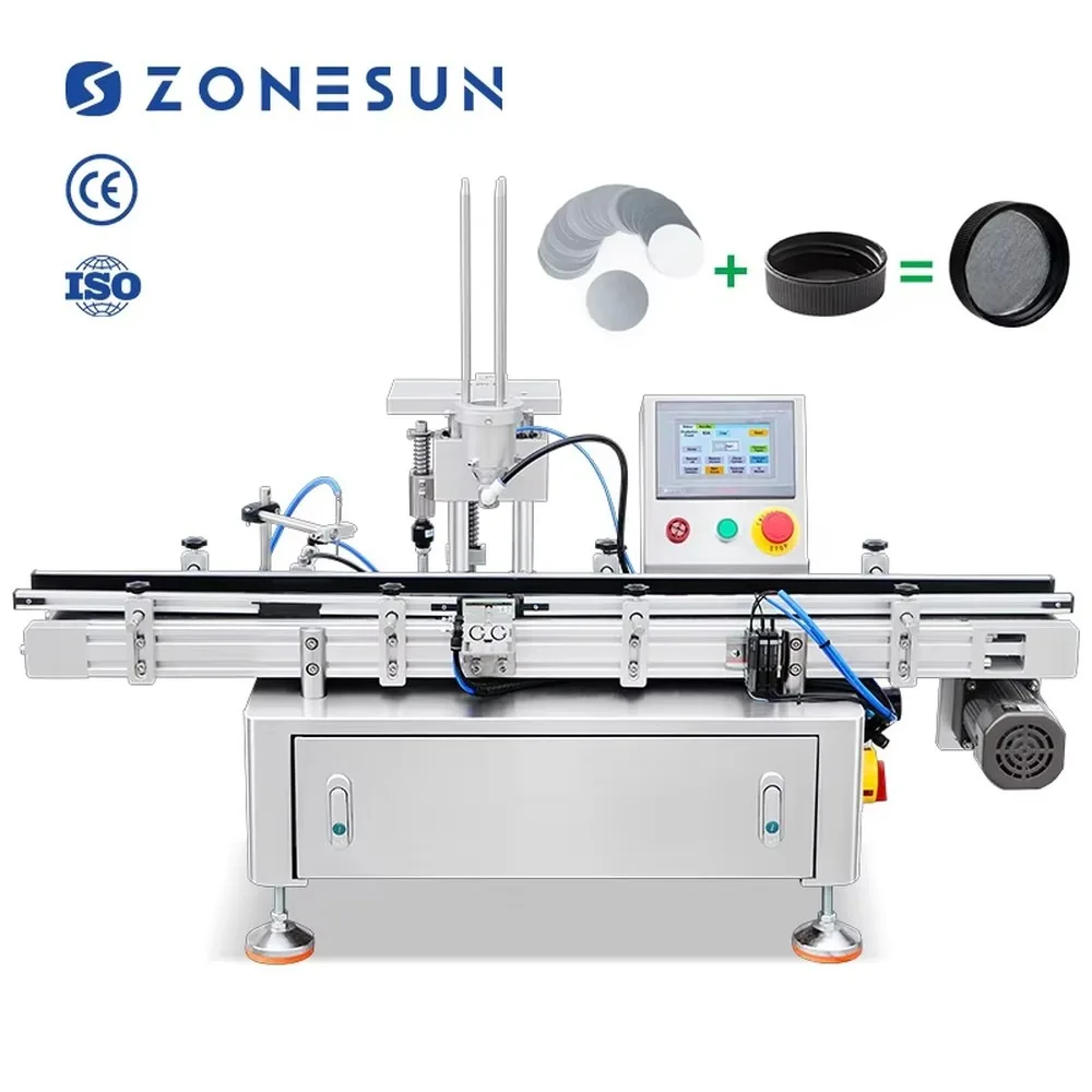 Automatic Bottle Cap Liner Inserting Machine Tabletop Induction Wad Inserter for Packaging Production Line