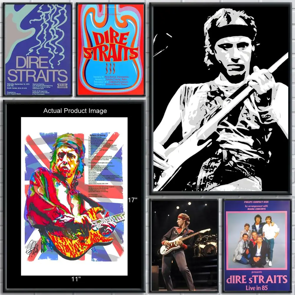 Affiche musicale de la très influente groupe de rock Dire Straits – Impression murale décorative pour salle de cinéma, bar, café, maison, ou comme peinture murale.