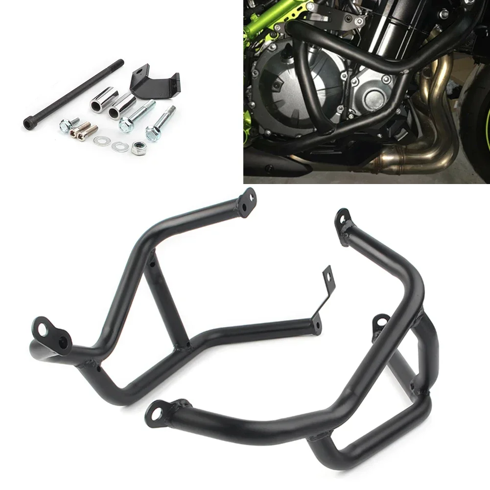 

For Kawasaki Z 900 2017 2018 19 Left Right Black Steel Frame 2pcs Z900 2019 Motorcycle Engine Crash Bar Guard Protector Bumper
