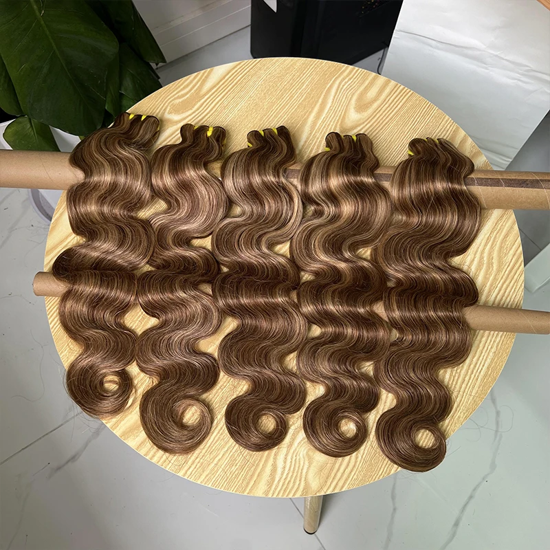 Klasa 12A P4/27 Zestawy kolorów Ombre Body Wave 100% surowe doczepy z ludzkich włosów Miodowy blond Wyróżnij pasma splotów ludzkich włosów