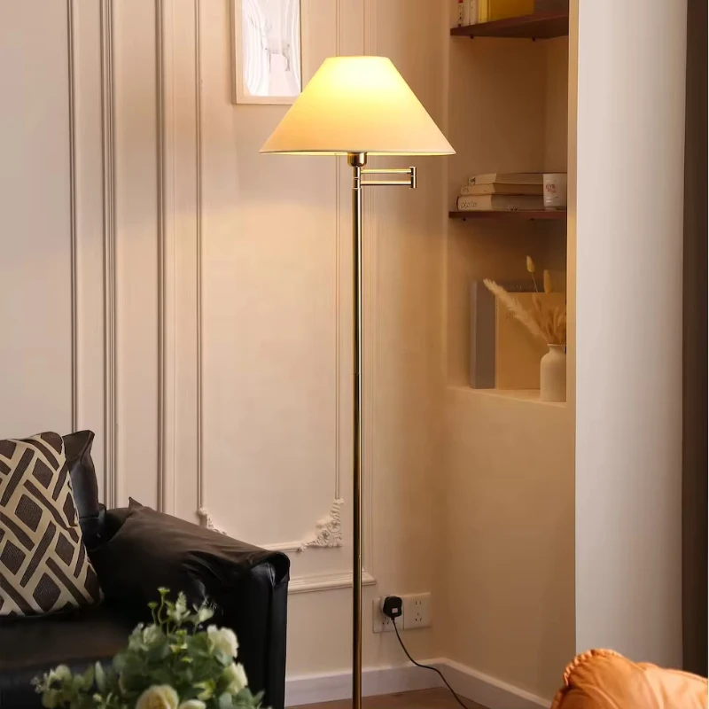 

Metal Lampshade Gold Light Emitting Diode Bedroom Floor Lamp