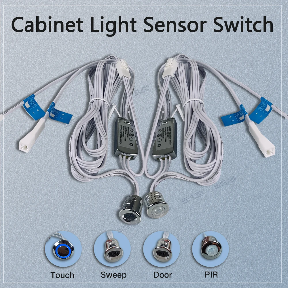 

12V24V DC 5A DuPont Model Silver PIR Touch Sweep Motion Double Door Closet /Cabinet Sensor Switch Smart LED touch/PIR switch