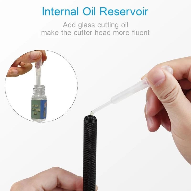 Cutter 2Mm-20Mm & Glass Cutting Oil, Upgrade Glass Cutting Tool With Automatic Oil Feed, Glass Cutter, Durable