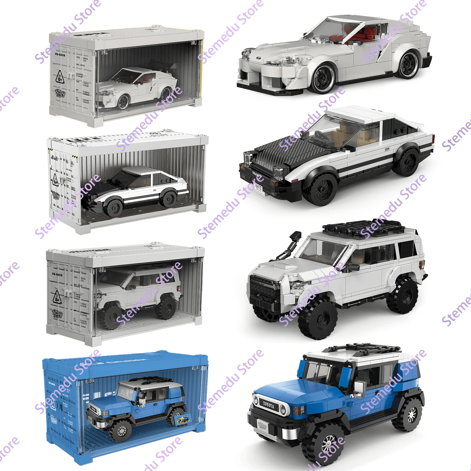 Moc PB8801-8849 carro de velocidade técnica mx5 modelo de carro de corrida campista recipiente bloco de construção tijolo montagem brinquedos crianças presente natal