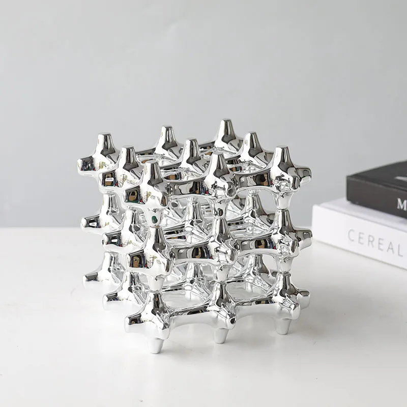 Simple light luxury silver electroplated overlapping ball ornament