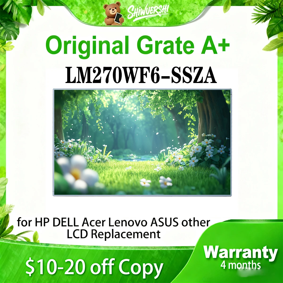 

Original New 27" LM270WF6-SSZA LM270WF6 SSZA Lcd FHD Display 1920*1080P 30 pins