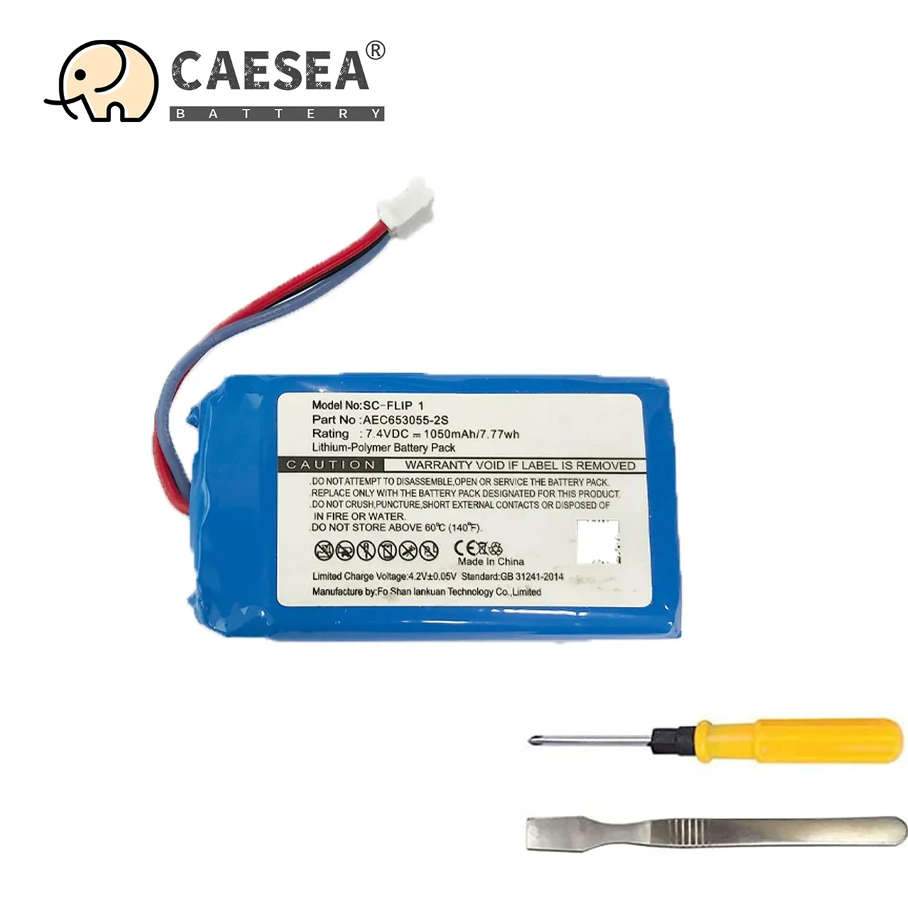 

CAESEA 7.4V 1050mAh For JBL Flip 1 Battery Generation Music Kaleidoscope Battery AEC653055-2S