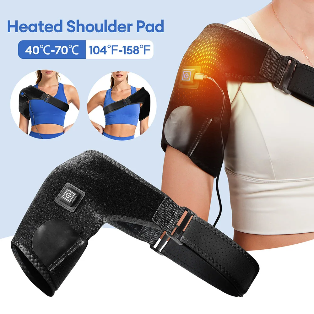 

Пояс для поддержки плеч с подогревом, 3-ступенчатая регулировка температуры, электрический массажер для плеч, бандаж для фитнеса, сохраняет тепло