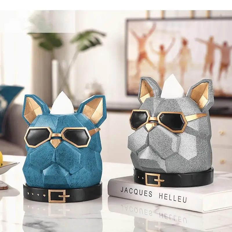 

Resin Animal Tissue Box Dog Paper Roll Holder Home Decoration Storage Ornaments Crafts Towel Tube