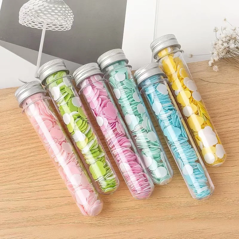 Portable Tube Paper Soap Flakes Disposable Hand Washing Soap Sheets Colorful Heart Shape Travel Hand Soap Tablets Mini Clean Sli