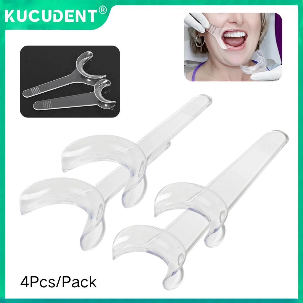 

4PCS Dental Lip Cheek Retractor T-Shape Transparent Plastic Mouth Opener L/S for Orthodontic Photography Use Autoclavable Tools