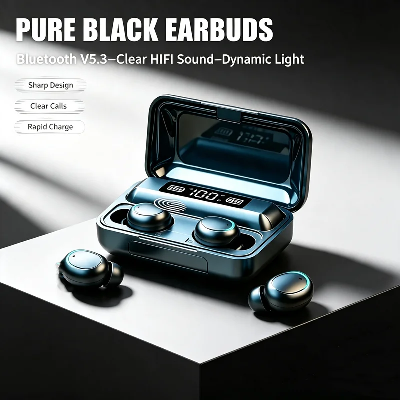 New F9 Bluetooth Headphones 9D Stereo High Bass Sport Earphones Handfree Touch Control Tws Wireless Earbuds Waterproof Headset