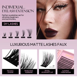 Groinneya Kit Clusters Eyelashes With Waterproof Strong Hold DIY EXTENSION LASH BOND ENTRY EXTENSION 12 Main Sales Makeup Kit - №4