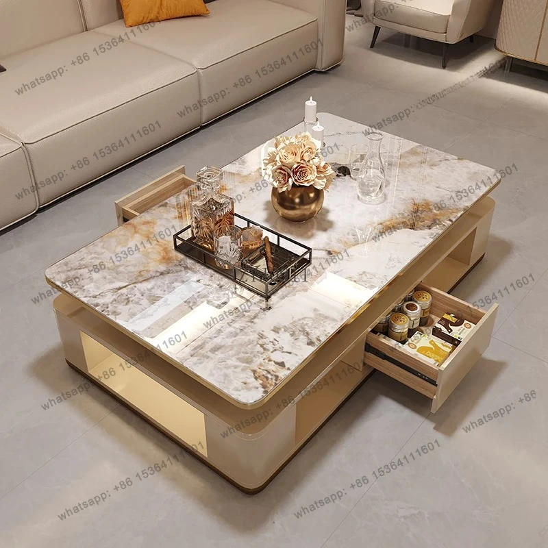Coffee table living room high sense creative extended microcrystalline stone combination coffee table decoración hogar