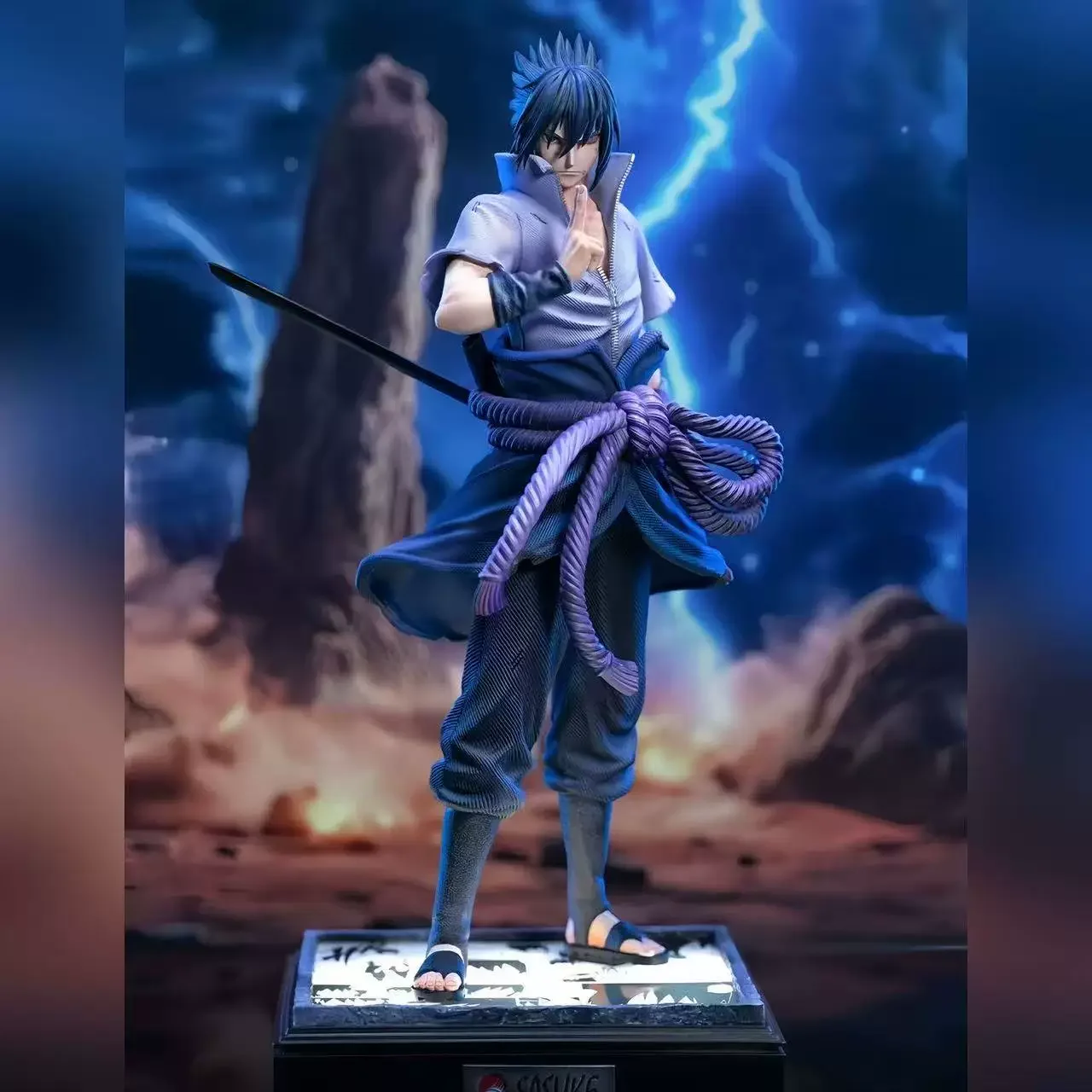 

Anime Action Figures Double Headed Sculpture With Glowing Character Figurine Model Doll Desktop Ornament Toy Collectable Gifts