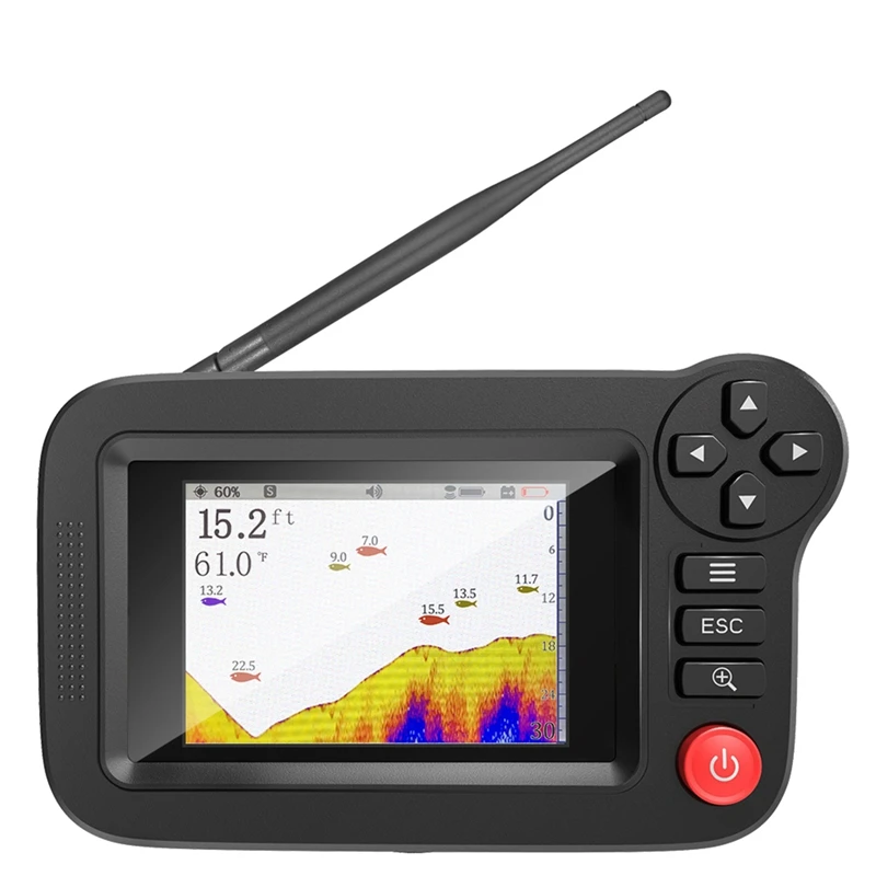 

ABKV-Smart Fish Finder - Portable Fish Finder And Depth Finder For Recreational Fishing From Dock, Shore Or Bank