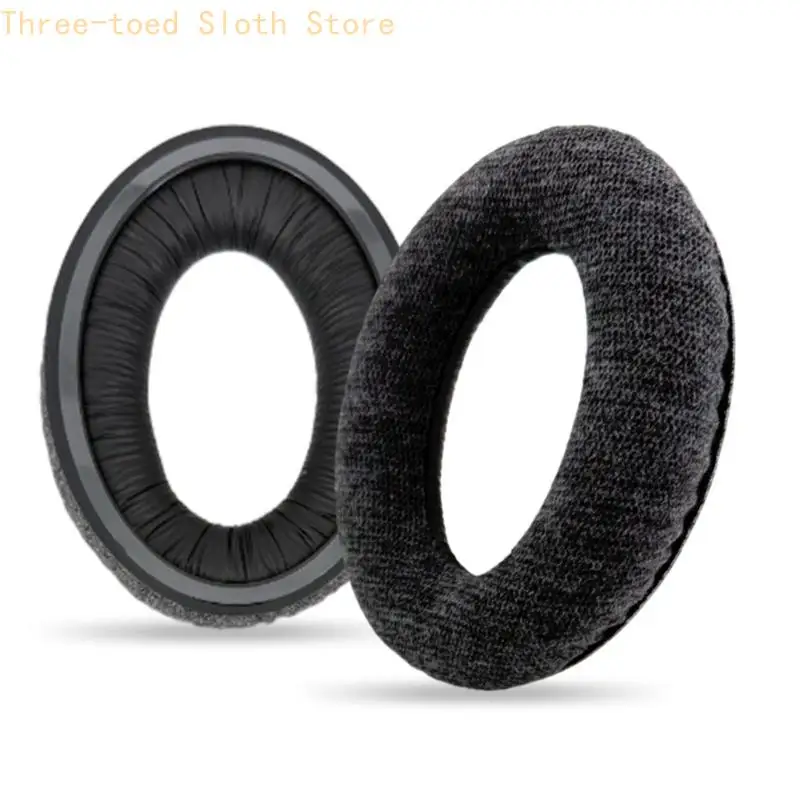 Daily Wear Kopfhörerkissen-Paar für HD598 HD599 HD515 HD558 HD595 PC360, graue Stoffbezüge für Büro, Studium, Reisen und E74A – Detail 3