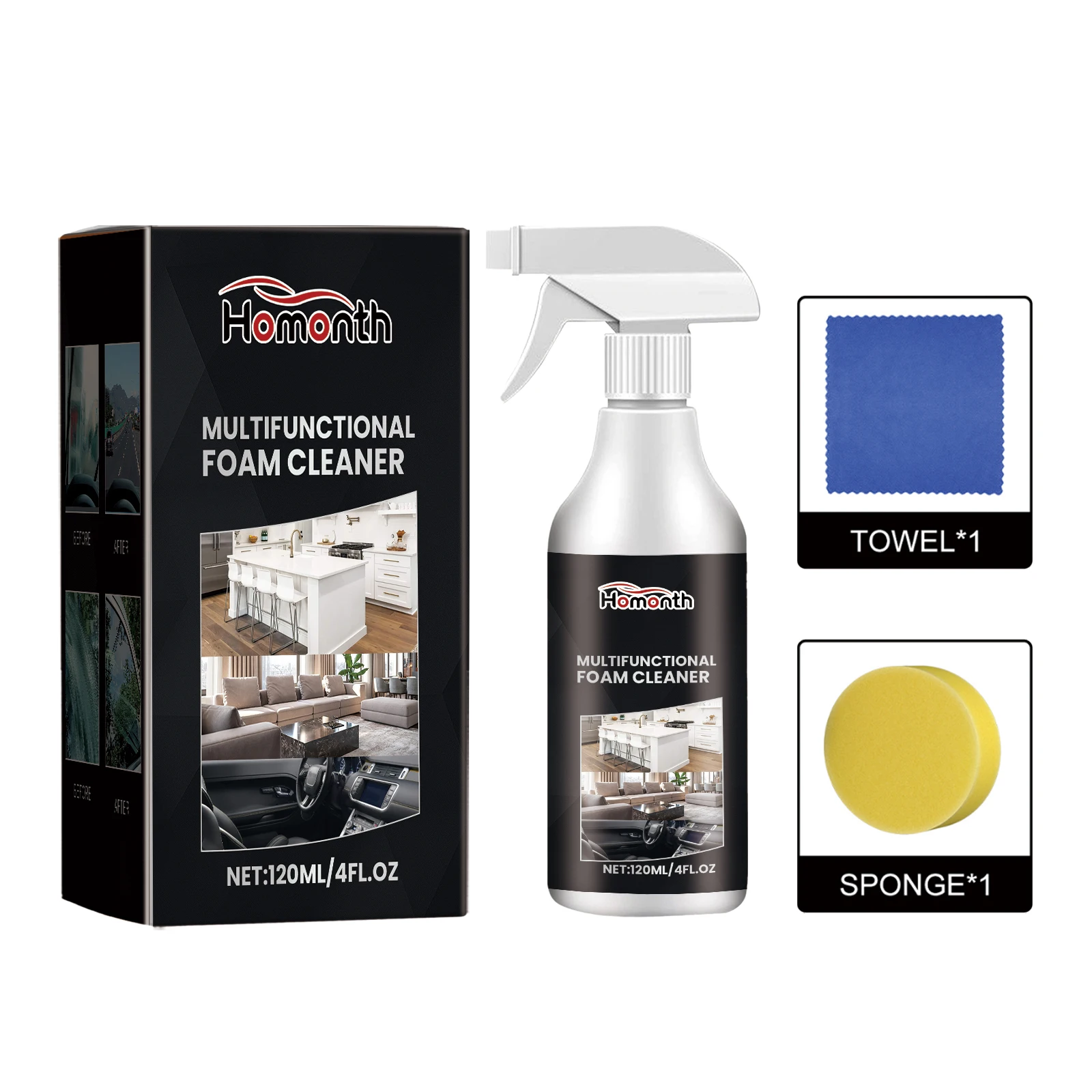 Homonth multi-functional oil film cleaner Automotive windshield hydrophobic anti-fog cleaning oil film remover