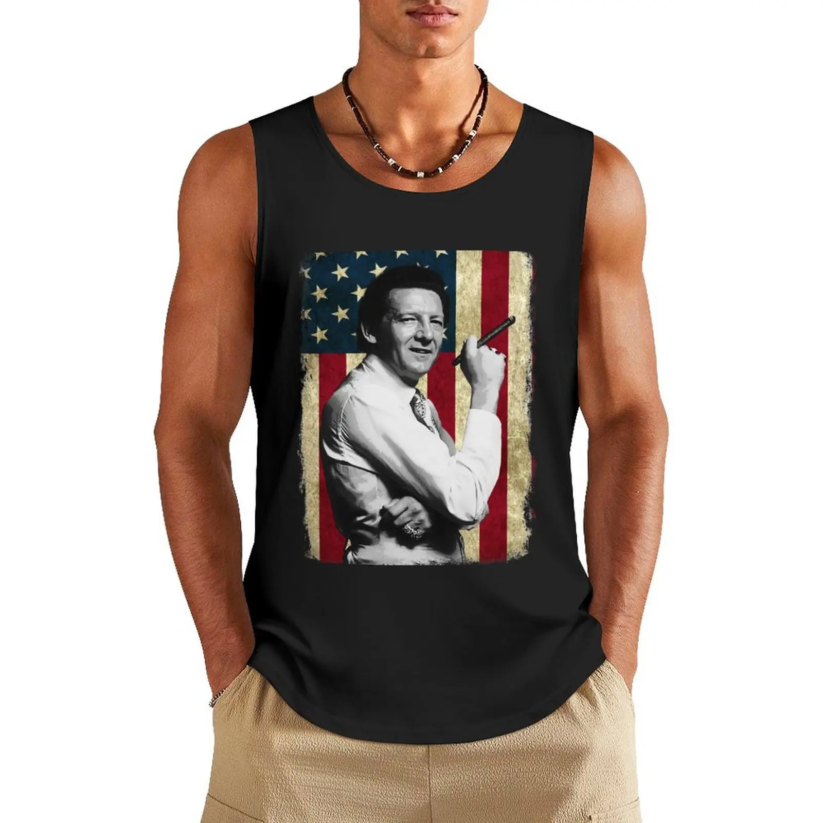 

Vintage American Flag Jerry Lee Lewis Legend Tank Top Sportswear for men Sleeveless men Man clothes for gym
