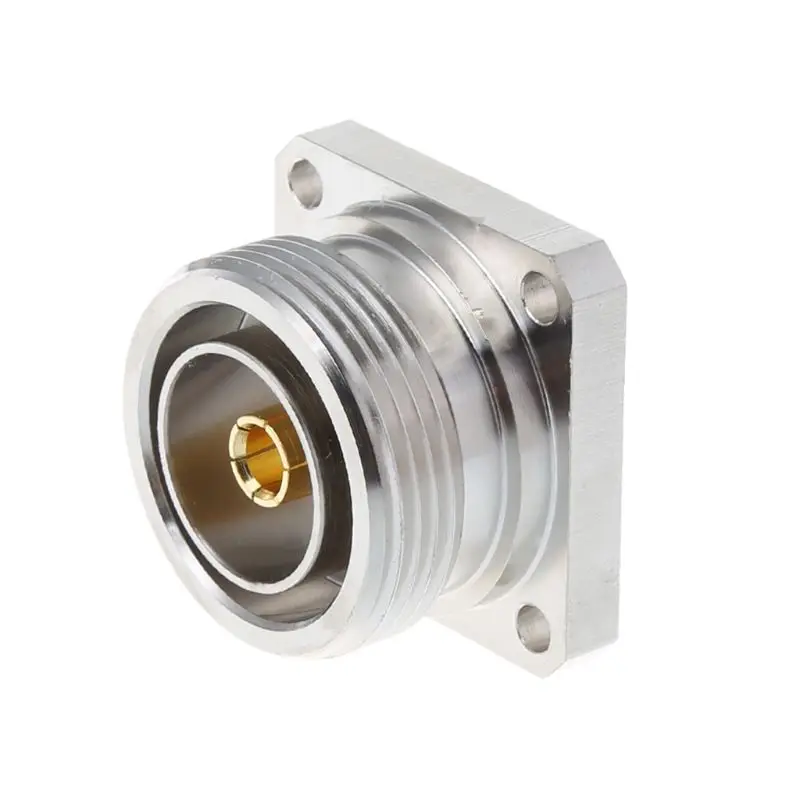 L29 7/16 Din Female Center Connector With 4 Holes Flange Deck Solder Cup RF