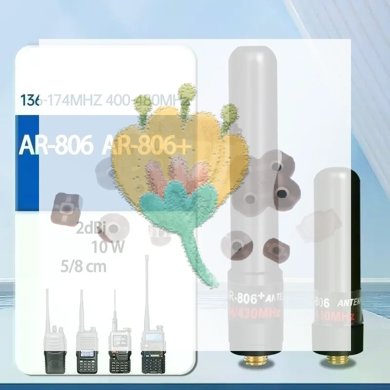 ABBREE AR-806+ Dual Band Mini Antenna SMA-Female VHF UHF 10W High Gain For UV-5R MINI UV-21 PRO UV-32 888S Two Way Radio