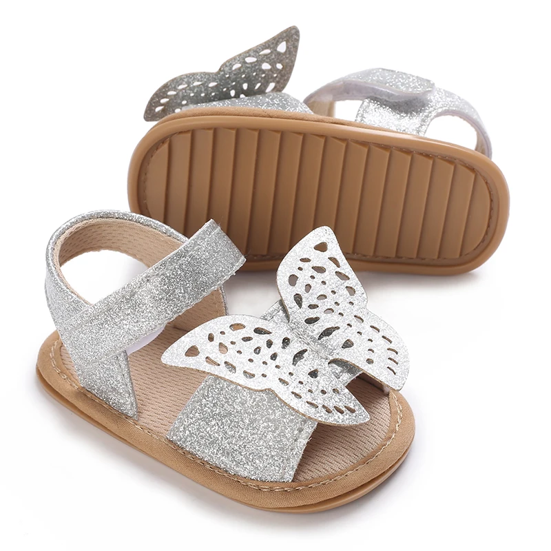 Simpatiche scarpe da passeggio a farfalla per bambini da 0-18 mesi in sandali estivi con suola in gomma scarpe da bambino traspiranti scarpe da principessa da passeggio