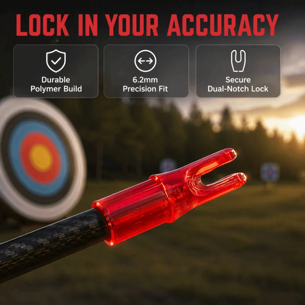 100pcs Plastic Archery Shaft Nock Light Weight Red Color Plastic Insert Nock Inside Insert Type Archery Shaft Nock Set