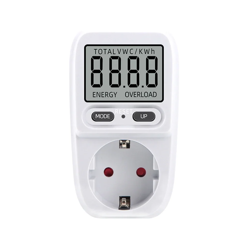 AC230V EU Digital LCD Power Meter Wattmeter Socket Energy Meter Electric Tester kWh Measuring Outlet Analyzer