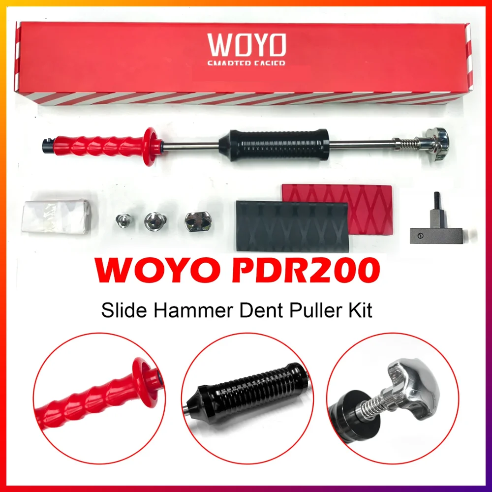 

WOYO PDR200 Car Body Repair Tool Latest Upgraded Version Slide Hammer Dent Puller for Aluminum/Steel Vehicle PDR Kit For All Car