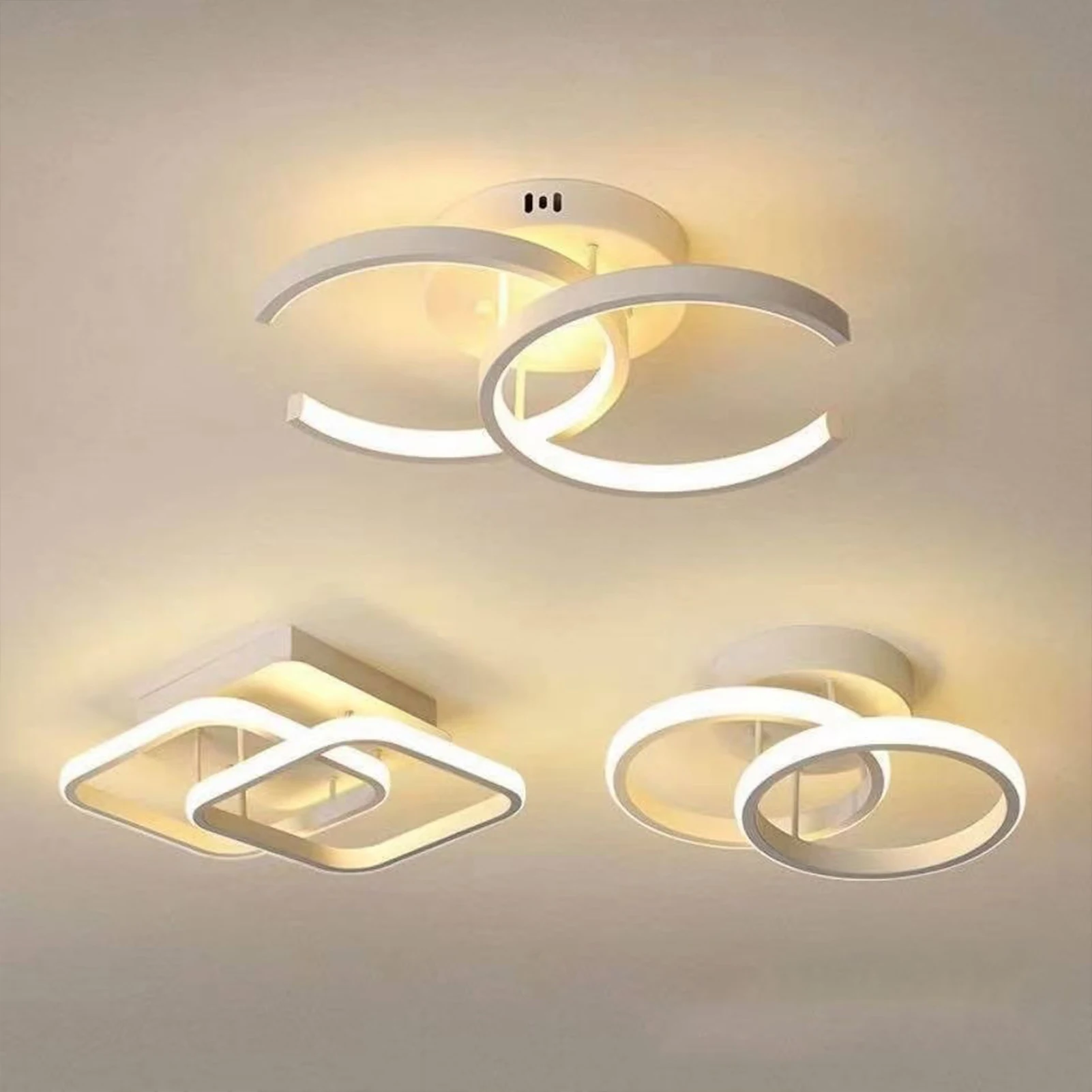 Square Soft Light Ceiling Lamp Easy Operation Comfortable Natural Light for Living Room Bedroom Dining Room