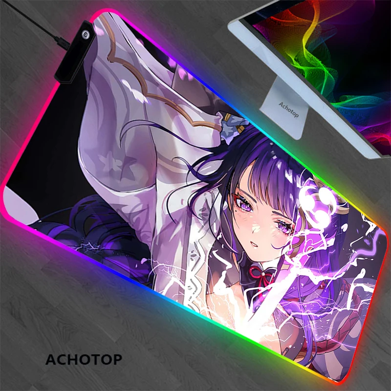 RGB Genshin impact Gaming Play Mats Mousepad Anime Cartoon xl Size Gamer Mouse Pad XXL Keyboard Desk Computer PC Mat Notbook Pad