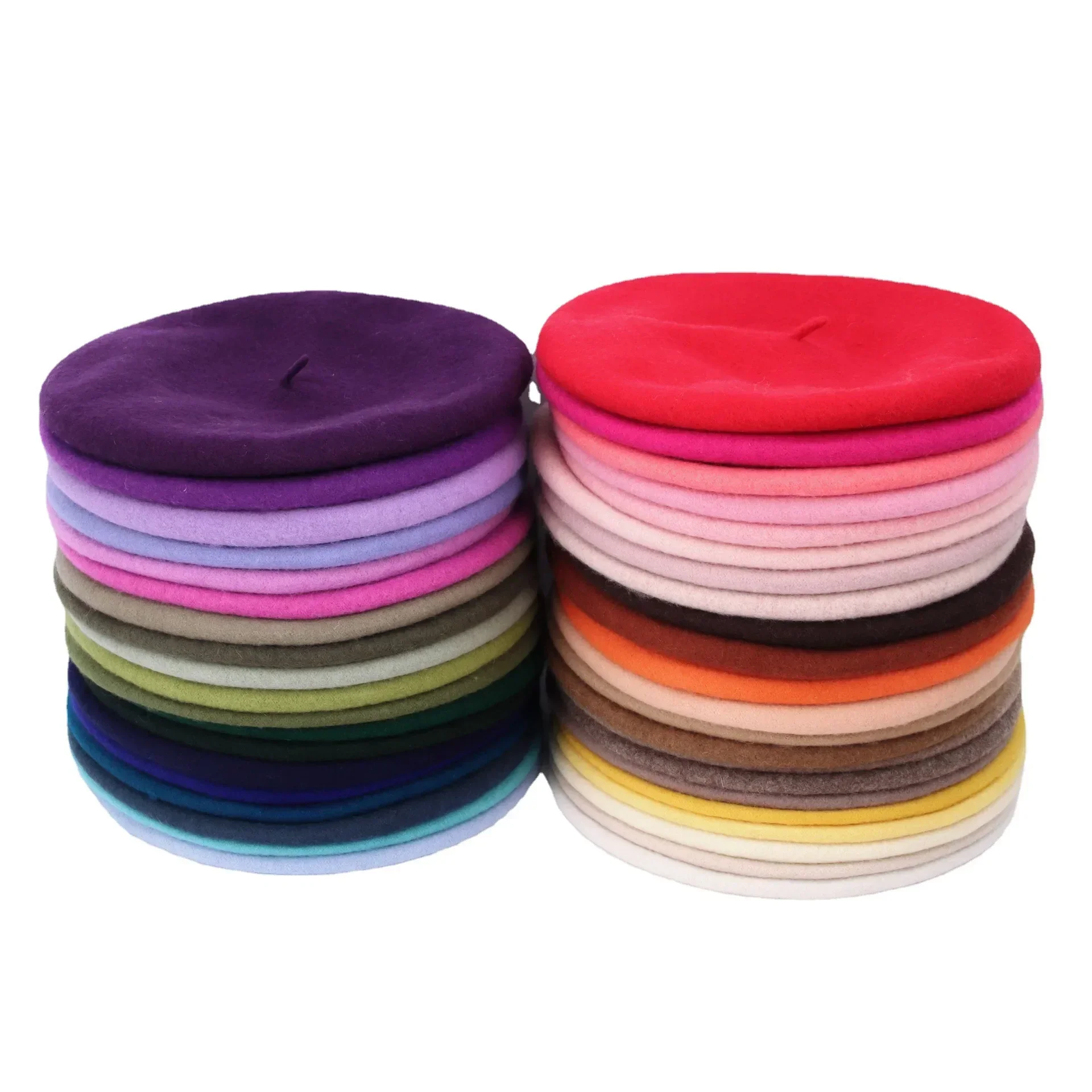 New Multi-color Wool Thick Berets Winter Autumn Artist French Retro Plain Painter Hat for Women Girls Warm Walking Outdoors Caps