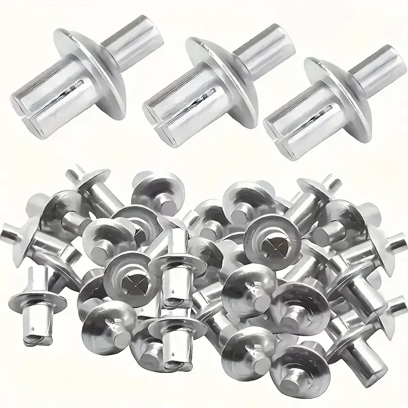 30 قطعة من مسامير توسيع الرأس المستديرة المصنوعة من سبائك الألومنيوم - سهلة التركيب المطرقة، متينة ومقاومة للتآكل