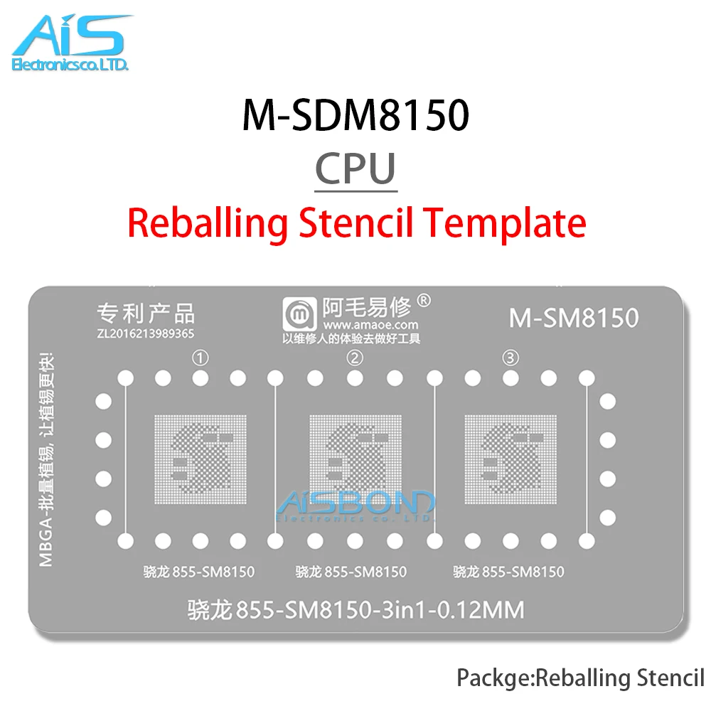 Mbga-B18 Cpu Bga Reballing Stencil Template Station Voor Sdm845 Sm8150 Ram556 BGA-556 Positioneringsplaat Plant Tin Net Staal Gaas