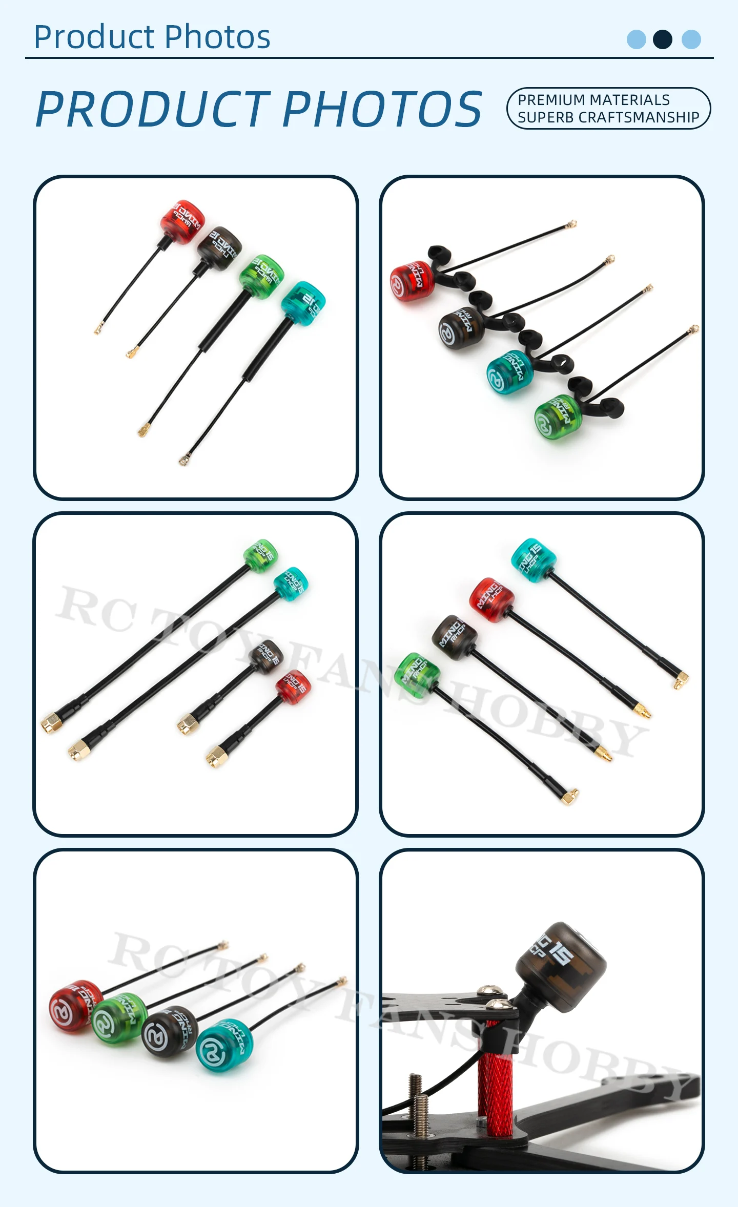 5.8G Mini Lollipop RHCP FPV Antenna High Gain 3.3Dbi IPEX IPEX-G IPEX-Y SMA Connector for Transmitter/Receiver RC Racing Drone view 4